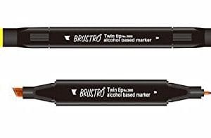 Brustro Twin Tip Alcohol Based Marker - Melon Yellow