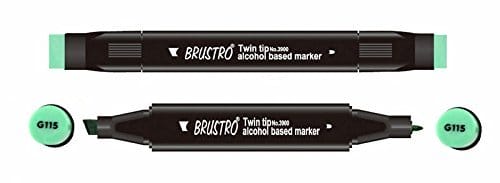 Brustro Twin Tip Alcohol Based Marker - Mint Green brustro mint green Brustro Twin Tip Alcohol Based Marker - Mint Green