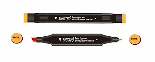 Brustro Twin Tip Alcohol Based Marker - Orange brustro orange Brustro Twin Tip Alcohol Based Marker - Orange