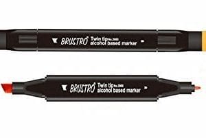 Brustro Twin Tip Alcohol Based Marker - Orange