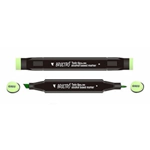 Brustro Twin Tip Alcohol Based Marker - Pale Green