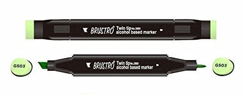 Brustro Twin Tip Alcohol Based Marker - Pale Green brustro pale green Brustro Twin Tip Alcohol Based Marker - Pale Green