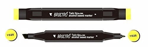 Brustro Twin Tip Alcohol Based Marker - Pale Olive brustro pale olive Brustro Twin Tip Alcohol Based Marker - Pale Olive