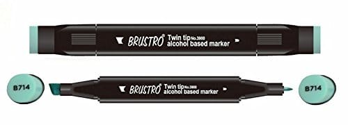 Brustro Twin Tip Alcohol Based Marker - Turquoise Green Light brustro turquoise green light Brustro Twin Tip Alcohol Based Marker - Turquoise Green Light