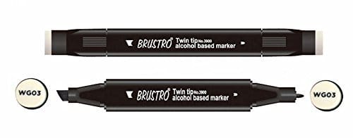 Brustro Twin Tip Alcohol Based Marker - Warm Grey 03 brustro warm grey 03 Brustro Twin Tip Alcohol Based Marker - Warm Grey 03