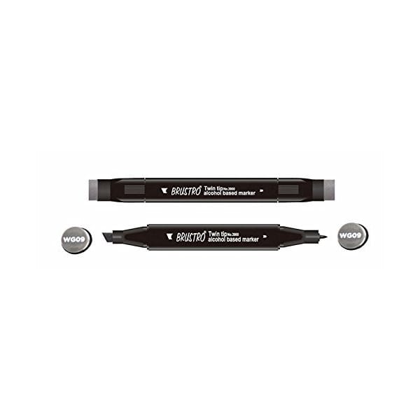 Brustro Twin Tip Alcohol Based Marker - Warm Grey 9