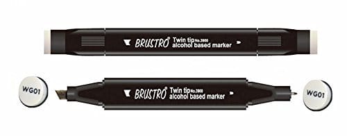 Brustro Twin Tip Alcohol Based Marker - Warm Grey 1 brustro warm grey 1 Brustro Twin Tip Alcohol Based Marker - Warm Grey 1