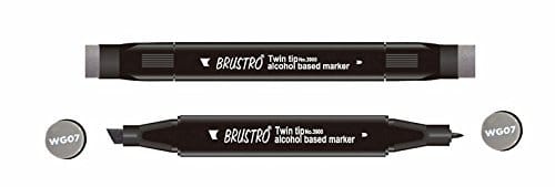 Brustro Twin Tip Alcohol Based Marker - Warm Grey 7 brustro warm grey 7 Brustro Twin Tip Alcohol Based Marker - Warm Grey 7