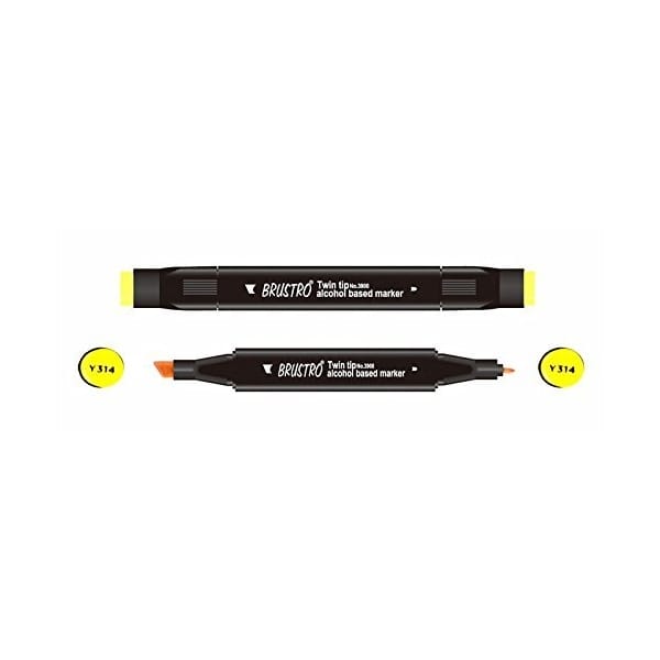 Brustro Twin Tip Alcohol Based Marker - Yellow