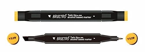 Brustro Twin Tip Alcohol Based Marker - Yellow Ochre brustro yellow ochre Brustro Twin Tip Alcohol Based Marker - Yellow Ochre