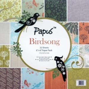Papus 6x6 Paper Pack - BirdSong (Set of 32 sheets)