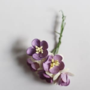 Mulberry Cherry Blossoms - Purple and White (Pack of 10 flowers)