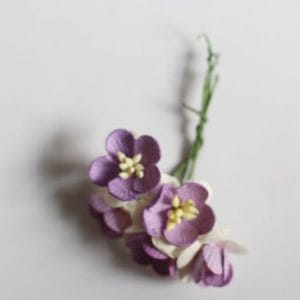 Mulberry Cherry Blossoms - Purple and White (Pack of 10 flowers)