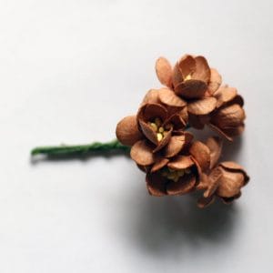 Mulberry Cherry Blossoms - Brown (Pack of 10 flowers)