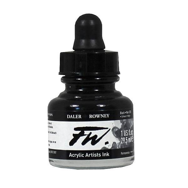 Daler-Rowney FW Acrylic Artists Ink 29.5ML - Black (India) 160029028 black Daler-Rowney FW Acrylic Artists Ink 29.5ML - Black (India)