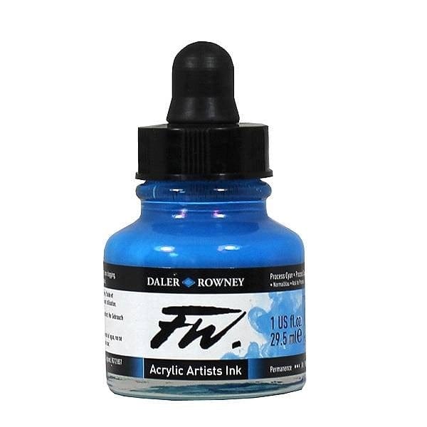 Daler-Rowney FW Acrylic Artists Ink 29.5ML - Process Cyan 160029120 process cyan Daler-Rowney FW Acrylic Artists Ink 29.5ML - Process Cyan