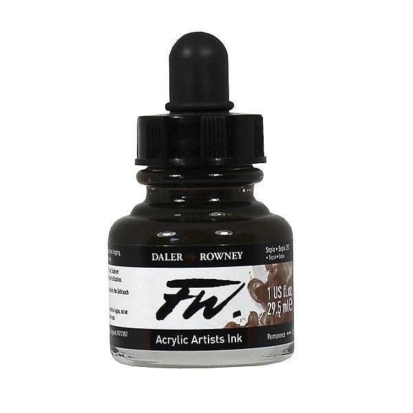 Daler-Rowney FW Acrylic Artists Ink 29.5ML - Sepia 160029251 sepia Daler-Rowney FW Acrylic Artists Ink 29.5ML - Sepia