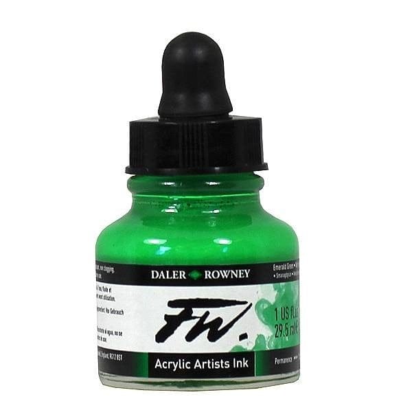 Daler-Rowney FW Acrylic Artists Ink 29.5ML - Emerald Green 160029335 emerald green Daler-Rowney FW Acrylic Artists Ink 29.5ML - Emerald Green