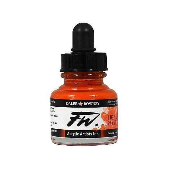 Daler-Rowney FW Acrylic Artists Ink 29.5ML - Flame Orange 160029687 flame orange Daler-Rowney FW Acrylic Artists Ink 29.5ML - Flame Orange