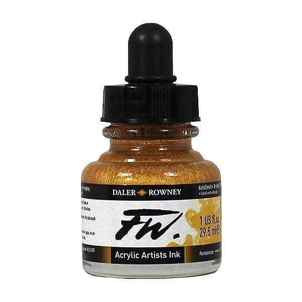 Daler-Rowney FW Acrylic Artists Ink 29.5ML - Gold (Imit) 160029701 gold imit Daler-Rowney FW Acrylic Artists Ink 29.5ML - Gold (Imit)