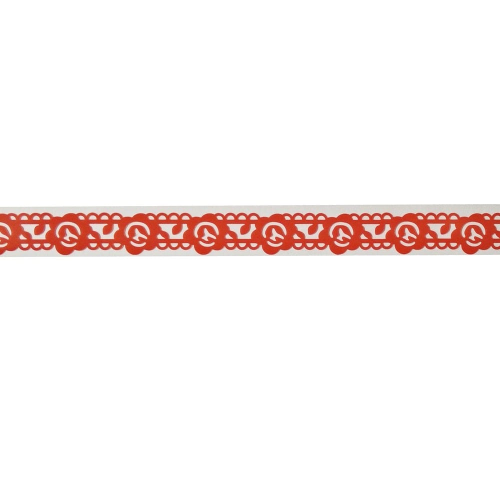 Decorative Tape Thin - Flowers and Vine (Red) XQN S 17 red flowersNvine Decorative Tape Thin - Flowers and Vine (Red)