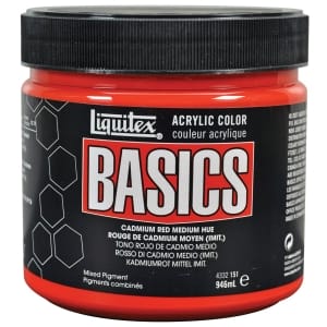 Liquitex Basics Acrylic Paint - Cadmium Red Medium Hue (946ML)