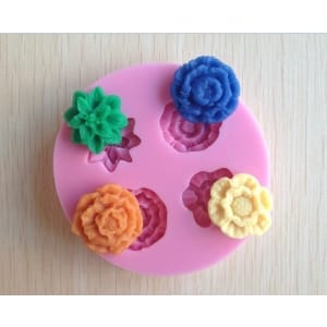Mixed Flowers Silicone Clay Mould