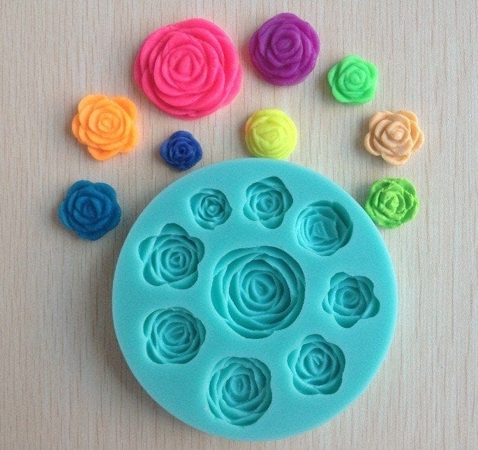 Mixed Roses - Design 1 Silicone Clay Mould camold181 mixed roses Mixed Roses - Design 1 Silicone Clay Mould