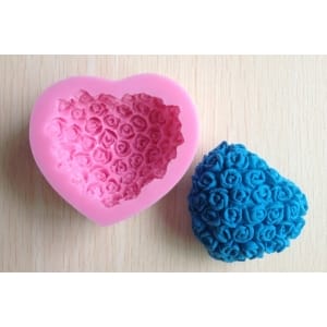 Floral Heart Silicone Soap Mould