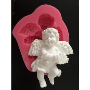 Angel with Electronic Organ Silicone Clay Mould - Design 1
