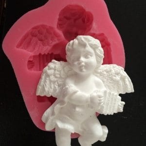 Angel with Electronic Organ Silicone Clay Mould - Design 1