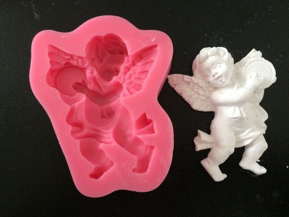 Angel with Electronic Organ Silicone Clay Mould - Design 2 camold188 angel 2 Angel with Electronic Organ Silicone Clay Mould - Design 2