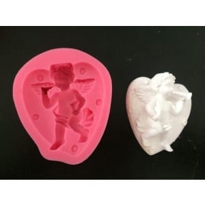 Angel with Electronic Organ Silicone Clay Mould - Design 3