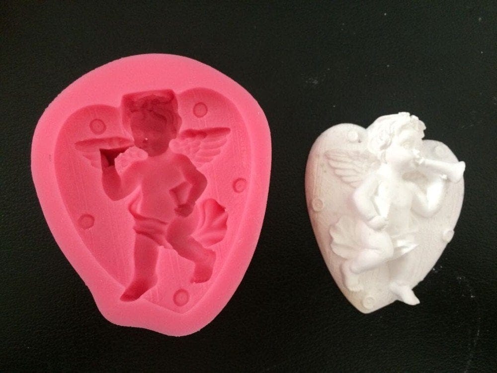 Angel Praying Silicone Clay Mould camold189 angel 3 Angel with Electronic Organ Silicone Clay Mould - Design 3