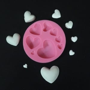 Mixed Sized Hearts Silicone Clay Mould
