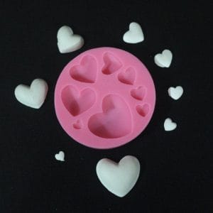 Mixed Sized Hearts Silicone Clay Mould