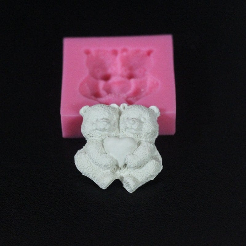 Teddy in Love Silicone Clay Mould camold208 teddy love Teddy in Love Silicone Clay Mould