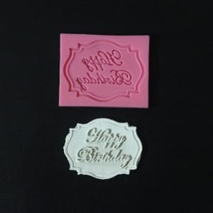 Happy Birthday Plaque Silicone Clay Mould