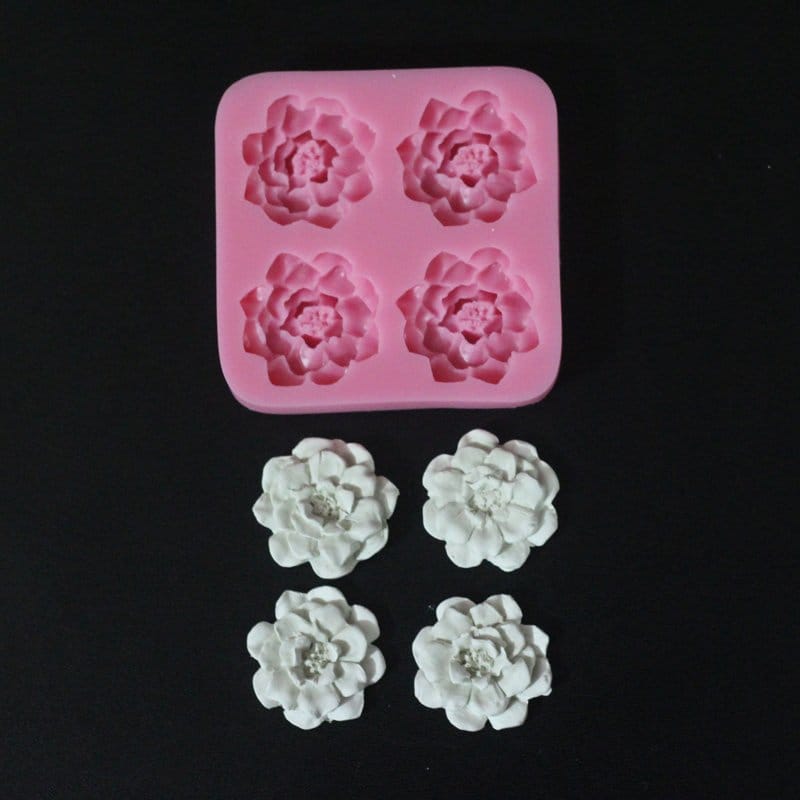 Layered Roses Silicone Clay Mould camold229 layered roses Layered Roses Silicone Clay Mould