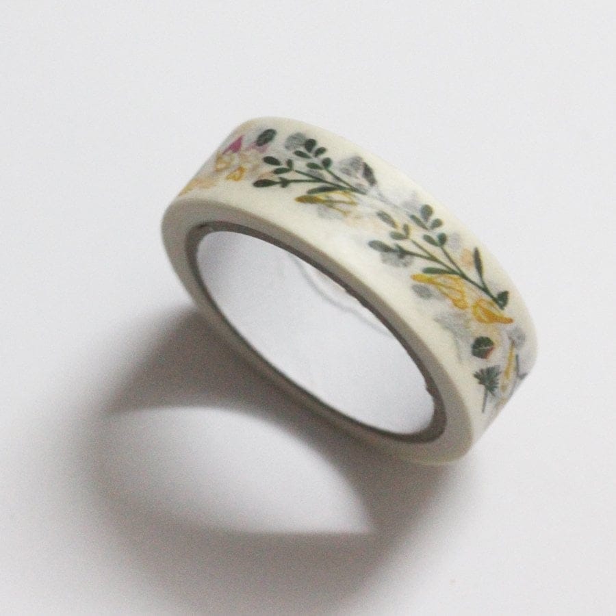 Vines - Green and White - Japanese Washi Tape cawt 91 Vines - Green and White - Japanese Washi Tape