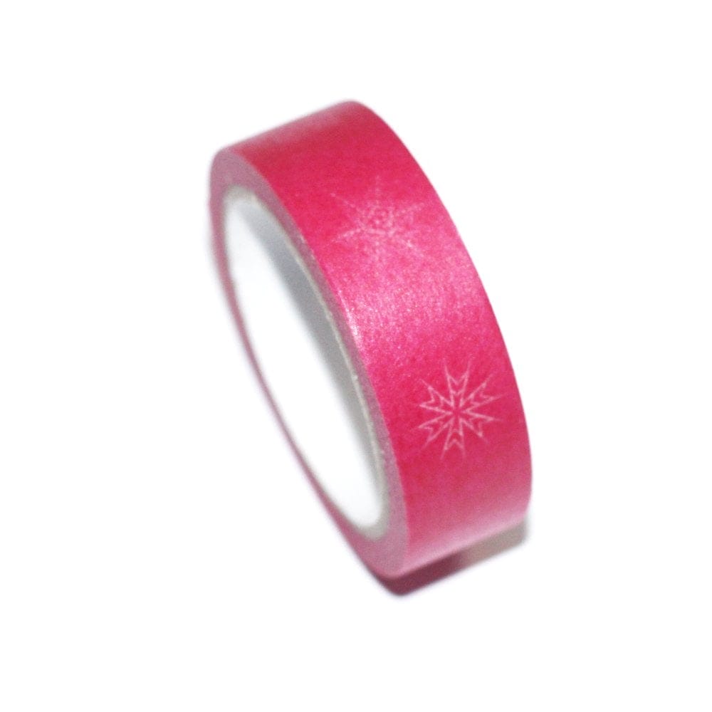 Snowflakes- Red and White - Japanese Washi Tape cawt 95 Snowflakes- Red and White - Japanese Washi Tape