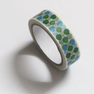Polka Dots(Large) - Blue and Green - Japanese Washi Tape