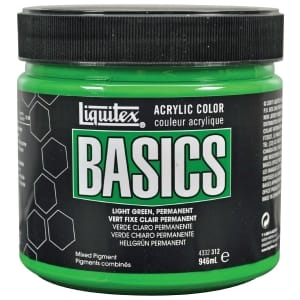 Liquitex Basics Acrylic Paint - Light Green Permanent (946ML)