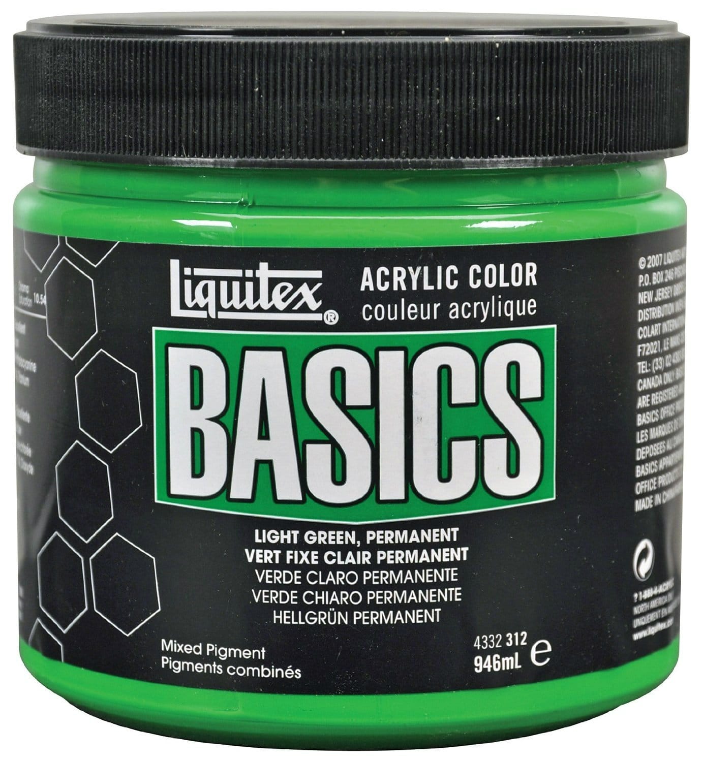 Liquitex Basics Acrylic Paint - Light Green Permanent (946ML) light green permanent 4332312 Liquitex Basics Acrylic Paint - Light Green Permanent (946ML)