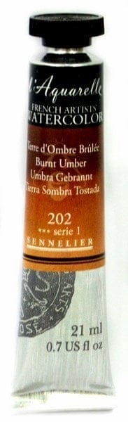Sennelier l'Aquarelle French Artists' Watercolor 21 ML - Burnt Umber n131535202 burnt umber Sennelier l'Aquarelle French Artists' Watercolor 21 ML - Burnt Umber