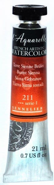 Sennelier l'Aquarelle French Artists' Watercolor 21 ML - Burnt Sienna n131535211 burnt sienna Sennelier l'Aquarelle French Artists' Watercolor 21 ML - Burnt Sienna