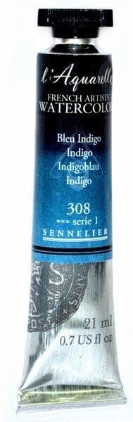 Sennelier l'Aquarelle French Artists' Watercolor 21 ML - Indigo n131535308 indigo Sennelier l'Aquarelle French Artists' Watercolor 21 ML - Indigo