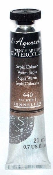 Sennelier l'Aquarelle French Artists' Watercolor 21 ML - Warm Sepia n131535440 warm sepia Sennelier l'Aquarelle French Artists' Watercolor 21 ML - Warm Sepia