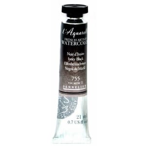 Sennelier l'Aquarelle French Artists' Watercolor 21 ML - Ivory Black