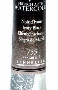 Sennelier l'Aquarelle French Artists' Watercolor 21 ML - Ivory Black